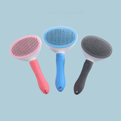 주문 반려동물 털 제거 빗자루 회색 개 정화 브러쉬 자칫 청소 슬리커 휴대용 사용자 지정 로고 온라인 제조