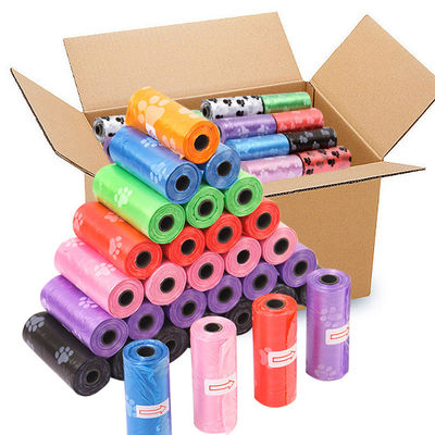 주문 HDPE 콤포스타블 개똥 가방 핑크 레드 보라색 생분해 가능한 애완 동물 쓰레기 가방 온라인 제조